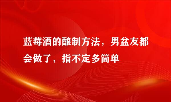蓝莓酒的酿制方法，男盆友都会做了，指不定多简单