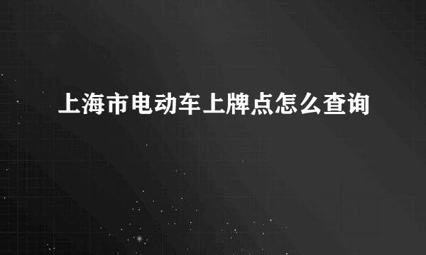 上海市电动车上牌点怎么查询
