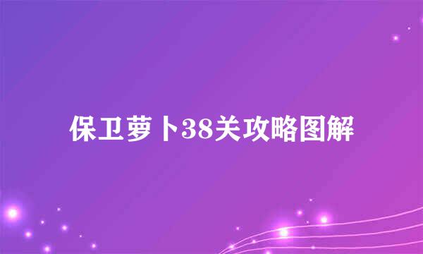 保卫萝卜38关攻略图解