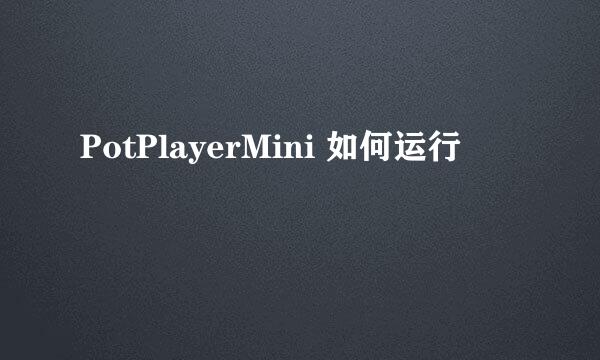 PotPlayerMini 如何运行