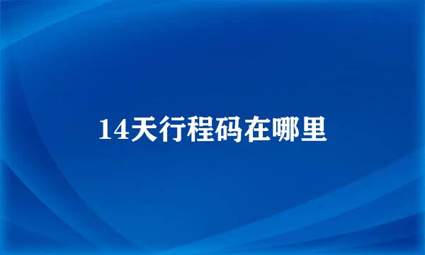 14天行程码在哪里