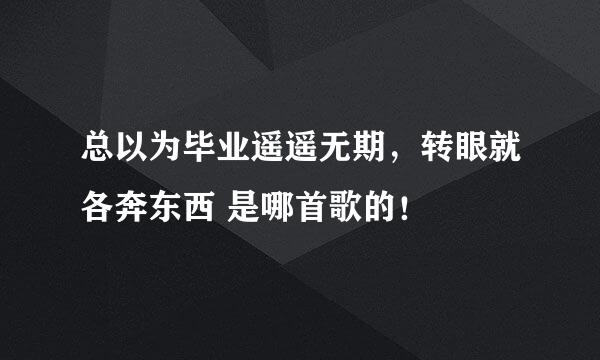 总以为毕业遥遥无期,转眼就各奔东西 是哪首歌的!