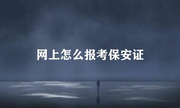 网上怎么报考保安证
