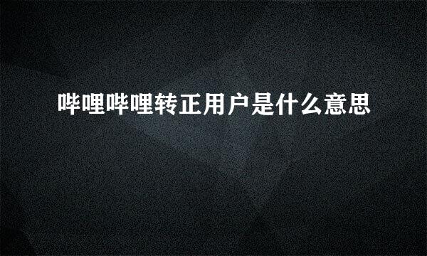 哔哩哔哩转正用户是什么意思