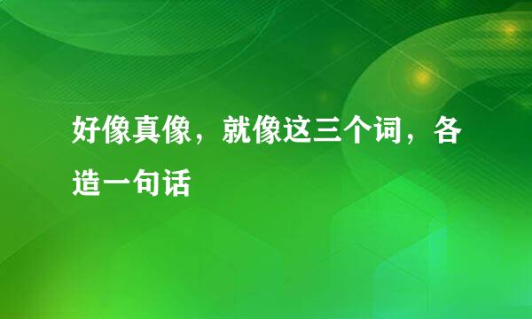 好像真像，就像这三个词，各造一句话