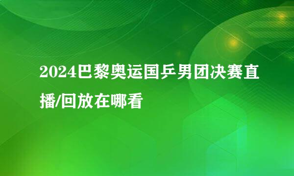 2024巴黎奥运国乒男团决赛直播/回放在哪看