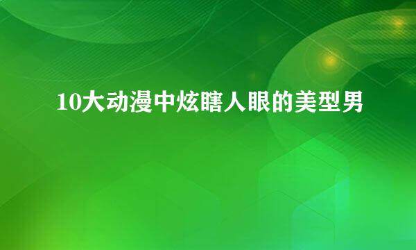 10大动漫中炫瞎人眼的美型男