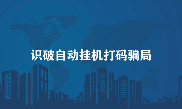 识破自动挂机打码骗局