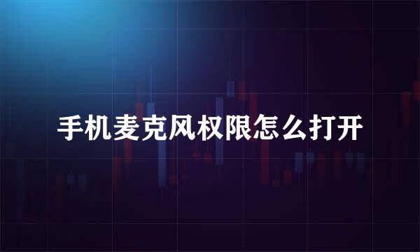 手机麦克风权限怎么打开