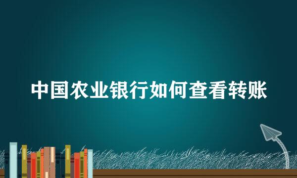 中国农业银行如何查看转账