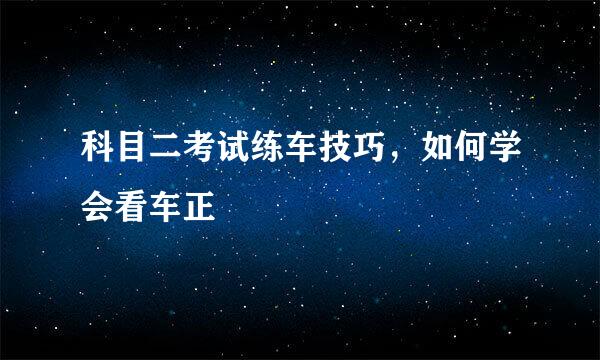 科目二考试练车技巧，如何学会看车正
