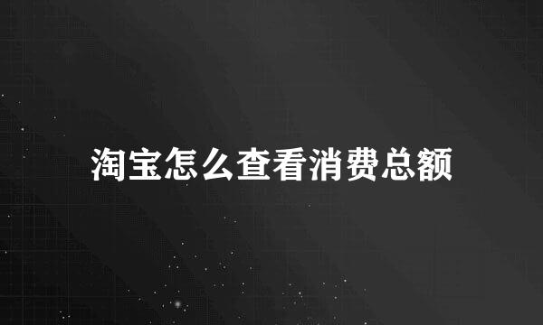 淘宝怎么查看消费总额