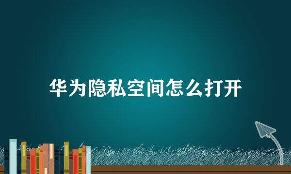华为隐私空间怎么打开