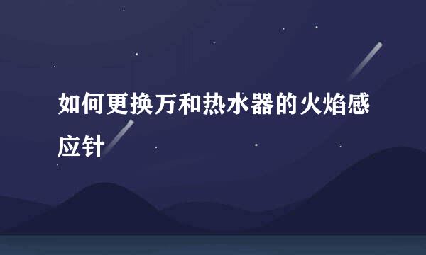 如何更换万和热水器的火焰感应针
