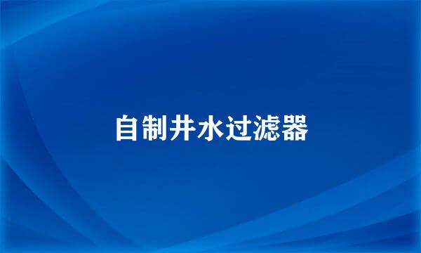 自制井水过滤器