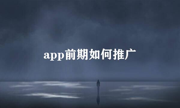 app前期如何推广