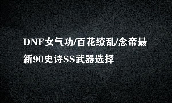 DNF女气功/百花缭乱/念帝最新90史诗SS武器选择