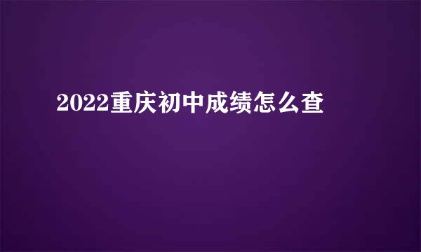 2022重庆初中成绩怎么查