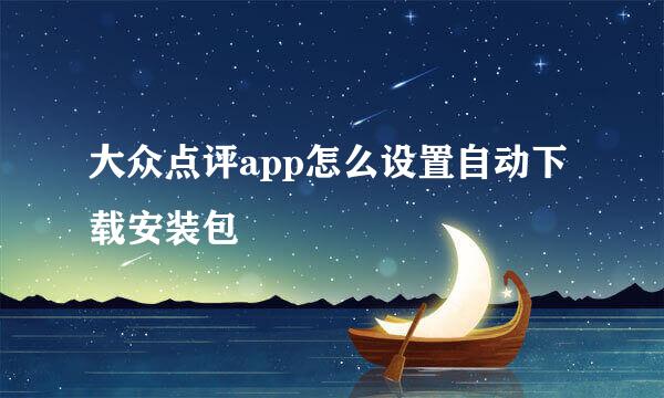 大众点评app怎么设置自动下载安装包