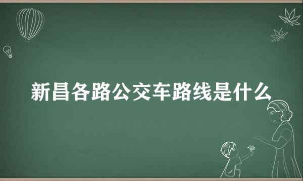 新昌各路公交车路线是什么