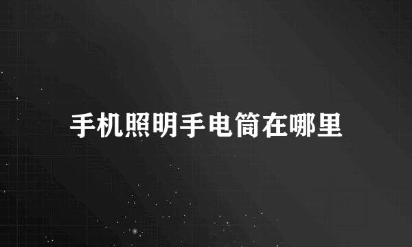 手机照明手电筒在哪里