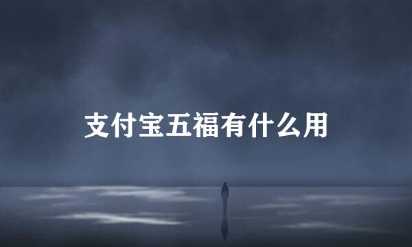 支付宝五福有什么用
