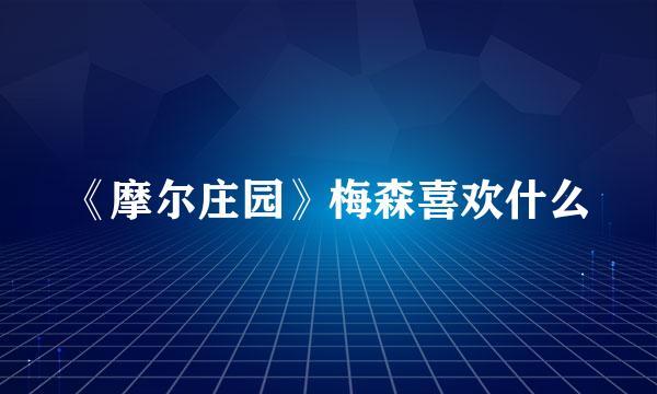 《摩尔庄园》梅森喜欢什么