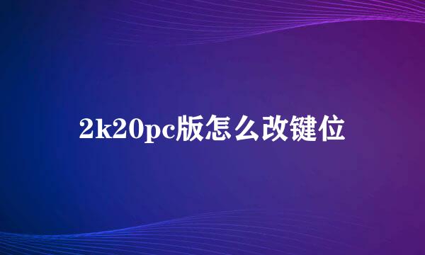 2k20pc版怎么改键位