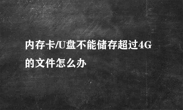 内存卡/U盘不能储存超过4G的文件怎么办