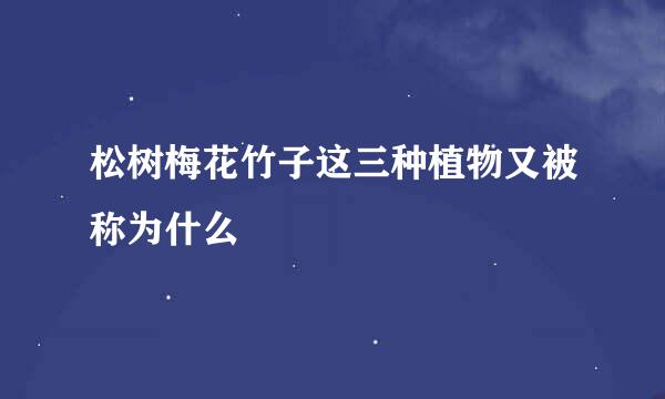 松树梅花竹子这三种植物又被称为什么