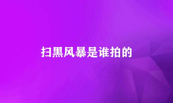 扫黑风暴是谁拍的
