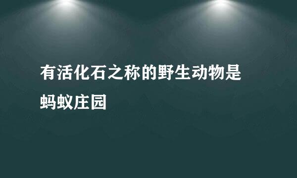 有活化石之称的野生动物是 蚂蚁庄园