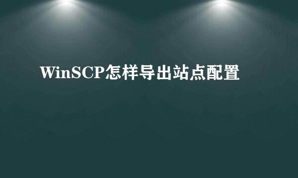 WinSCP怎样导出站点配置