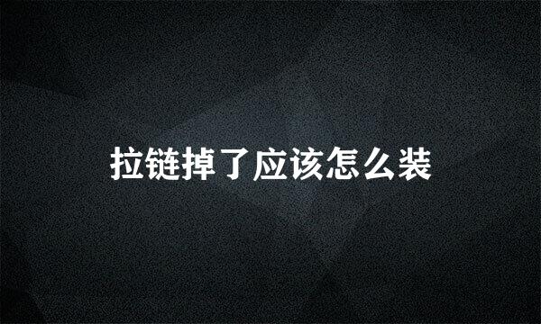 拉链掉了应该怎么装