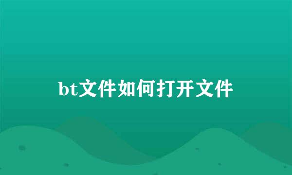 bt文件如何打开文件