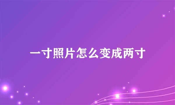一寸照片怎么变成两寸