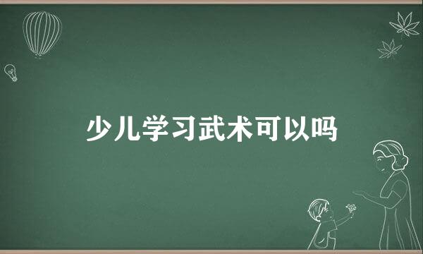 少儿学习武术可以吗