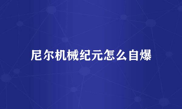 尼尔机械纪元怎么自爆