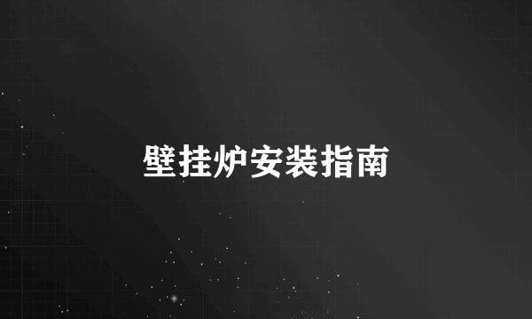 壁挂炉安装指南
