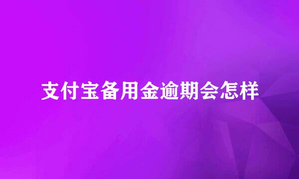 支付宝备用金逾期会怎样