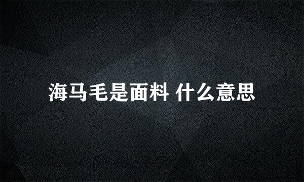 海马毛是面料 什么意思