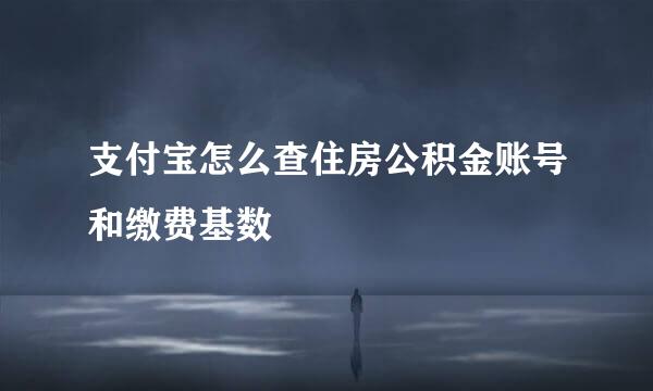 支付宝怎么查住房公积金账号和缴费基数
