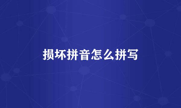 损坏拼音怎么拼写