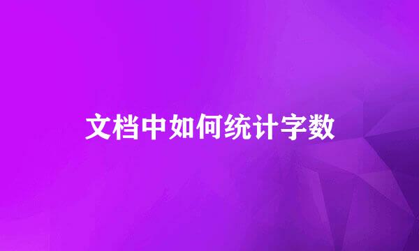 文档中如何统计字数