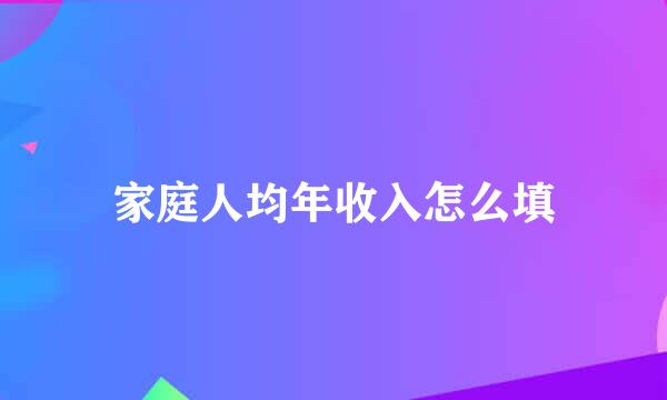 家庭人均年收入怎么填