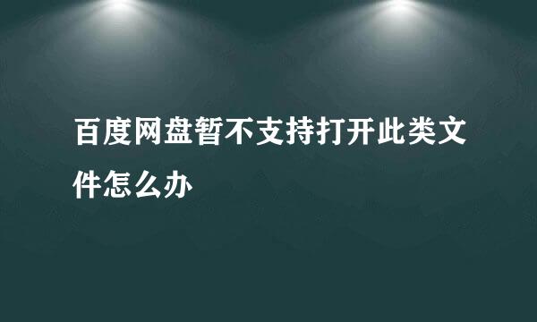 百度网盘暂不支持打开此类文件怎么办