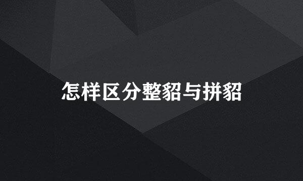 怎样区分整貂与拼貂