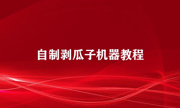 自制剥瓜子机器教程