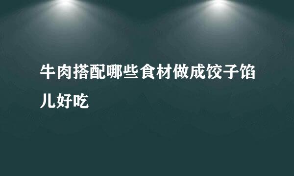 牛肉搭配哪些食材做成饺子馅儿好吃