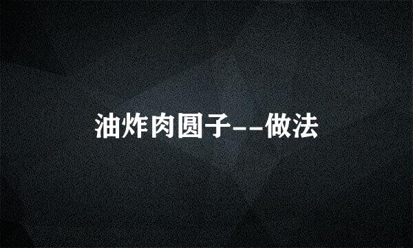 油炸肉圆子--做法